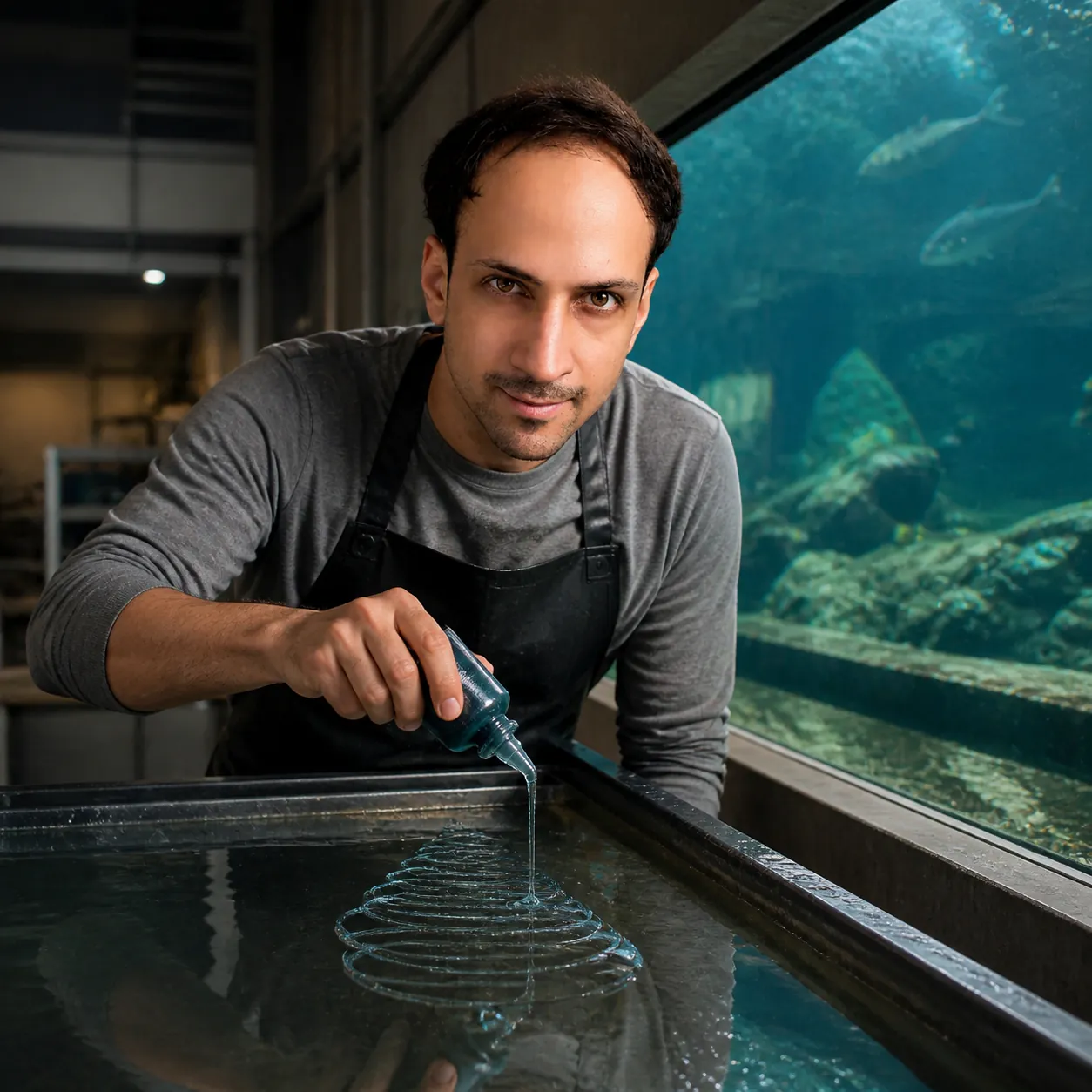 Unbroken Stream: Liquid Rope Coil Never Hurried — Aquarium Backstage