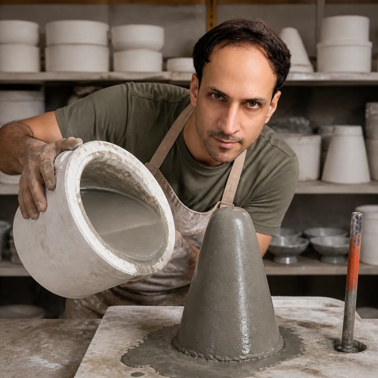 Concrete Cone at the Casting Bench